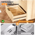 Cassettiera a 6 cassetti scanalata VINGLI, Cassettiera in legno per camera da letto con bordi arrotondati