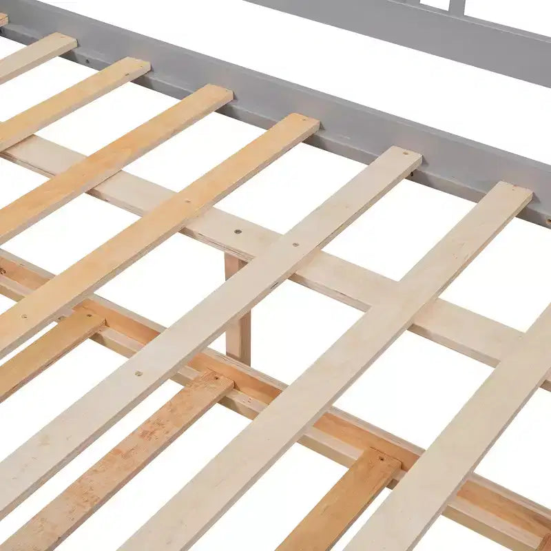 Divano Letto in Legno Massello con Letto Estraibile, Struttura Divano Letto Allungabile in Legno Massello con Letto Estraibile a Scomparsa