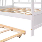 Divano Letto in Legno Massello con Letto Estraibile, Struttura Divano Letto Allungabile in Legno Massello con Letto Estraibile a Scomparsa