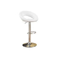 HomeStock Height Adjustable 35 Faux Leather Barstool Set in White (Set of 2)