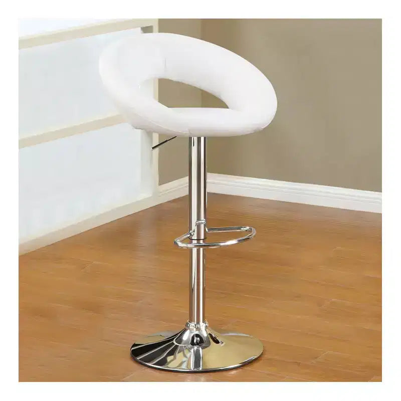HomeStock Height Adjustable 35 Set di 2 Sgabelli da Bar in Similpelle Bianchi