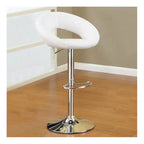 HomeStock Height Adjustable 35 Set di 2 Sgabelli da Bar in Similpelle Bianchi