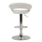 HomeStock Height Adjustable 35 Set di 2 Sgabelli da Bar in Similpelle Bianchi