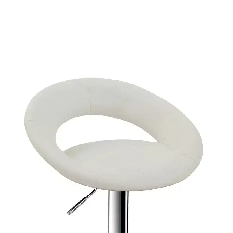 HomeStock Height Adjustable 35 Set di 2 Sgabelli da Bar in Similpelle Bianchi