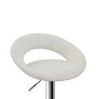 HomeStock Height Adjustable 35 Set di 2 Sgabelli da Bar in Similpelle Bianchi