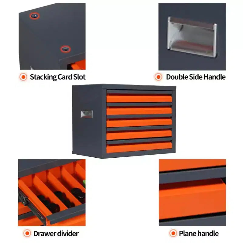 Mobiletto dispenser punte da trapano, mobiletto porta fresa a 5 cassetti, mobiletto organizer punte da trapano a 40 scomparti