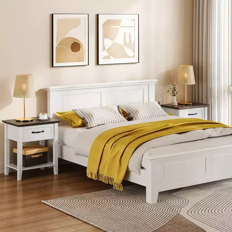 Comodino, tavolino versatile per camera da letto, comodino in legno con 1 cassetto e ripiano aperto, ufficio, divano, divanetto, piccoli spazi