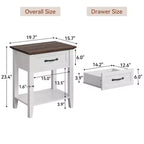 Comodino, tavolino versatile per camera da letto, comodino in legno con 1 cassetto e ripiano aperto, ufficio, divano, divanetto, piccoli spazi