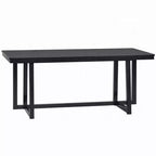 Tavolo da pranzo Royal Hampton, piano rettangolare da 180 cm, gambe a cavalletto, nero moderno