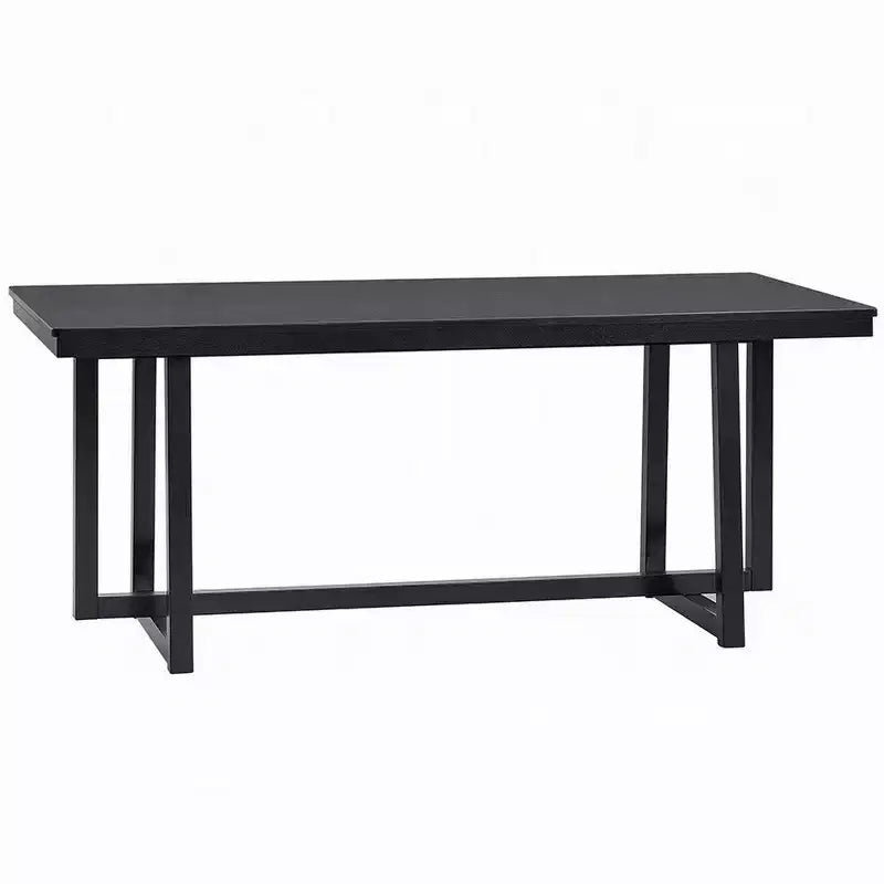 Tavolo da pranzo Royal Hampton, piano rettangolare da 180 cm, gambe a cavalletto, nero moderno