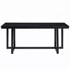 Tavolo da pranzo Royal Hampton, piano rettangolare da 180 cm, gambe a cavalletto, nero moderno