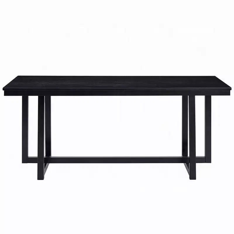 Tavolo da pranzo Royal Hampton, piano rettangolare da 180 cm, gambe a cavalletto, nero moderno