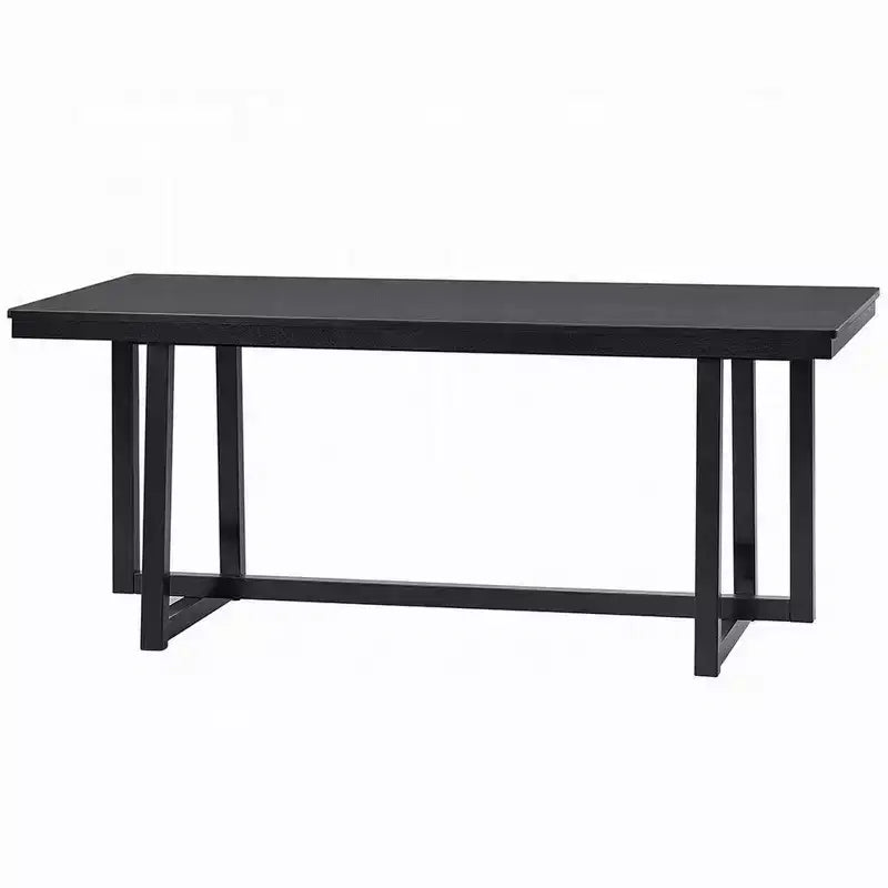 Tavolo da pranzo Royal Hampton, piano rettangolare da 180 cm, gambe a cavalletto, nero moderno