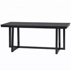 Tavolo da pranzo Royal Hampton, piano rettangolare da 180 cm, gambe a cavalletto, nero moderno