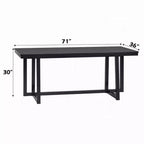 Tavolo da pranzo Royal Hampton, piano rettangolare da 180 cm, gambe a cavalletto, nero moderno