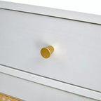 Scarpiera in rattan con 2 cassetti e ripiano inferiore, adatta per ingressi, camere da letto e soggiorni.