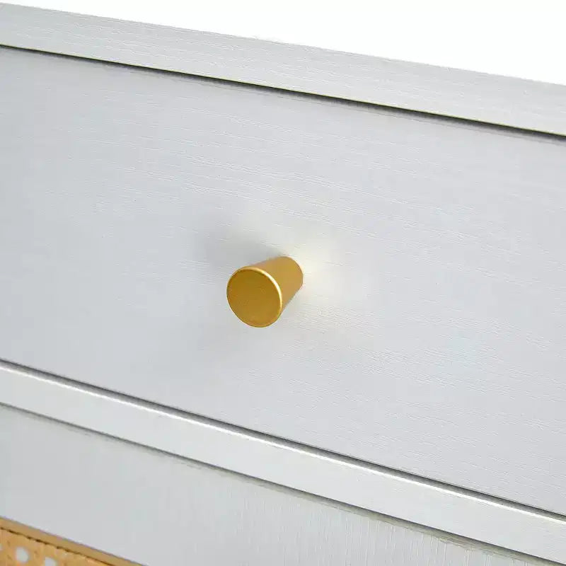 Scarpiera in rattan con 2 cassetti e ripiano inferiore, adatta per ingressi, camere da letto e soggiorni.