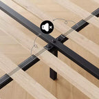 Struttura Letto Matrimoniale King Size Regolabile con Testiera Imbottita in Lino, Letto a Piattaforma Robusto con Doghe in Legno, Nessuna Rete a Molle Necessaria, Base Materasso Inclusa