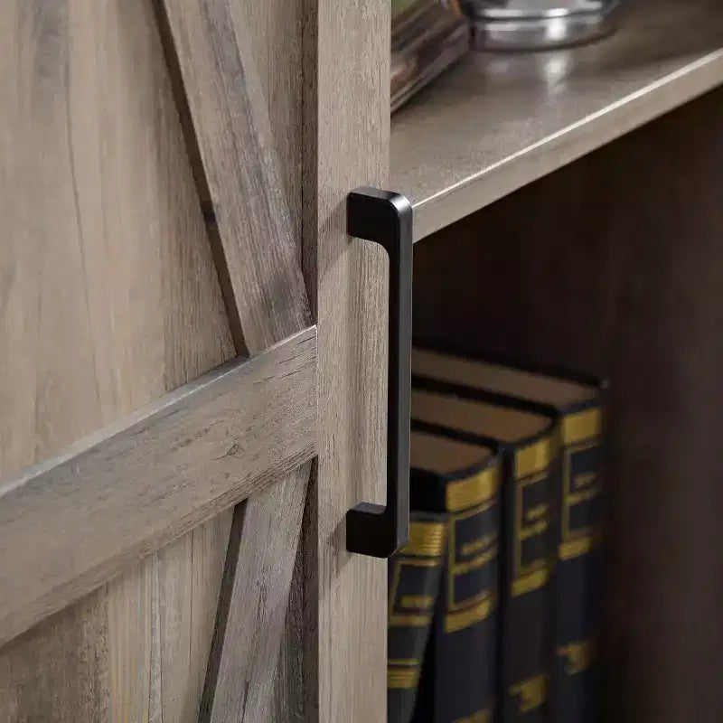 Mobile Contenitore Indipendente per Sala da Pranzo, Credenza con Ante a Granaio, Ripiani Aperti e Nascosti, Hardware di Qualità, Mobile Bar per Vini