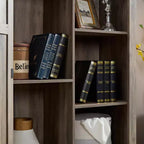 Mobile Contenitore Indipendente per Sala da Pranzo, Credenza con Ante a Granaio, Ripiani Aperti e Nascosti, Hardware di Qualità, Mobile Bar per Vini