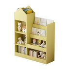 Libreria in legno per bambini con organizer, scaffale con 6 scomparti, 2 cesti e contenitori