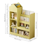 Libreria in legno per bambini con organizer, scaffale con 6 scomparti, 2 cesti e contenitori