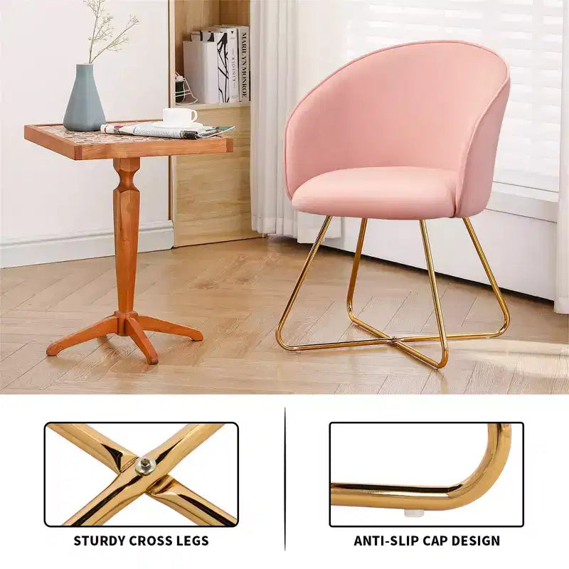 Sedia da toeletta in velluto Furniliving con schienale, sedia moderna di design per toeletta, sgabello imbottito per trucco per camera da letto, soggiorno, spogliatoio