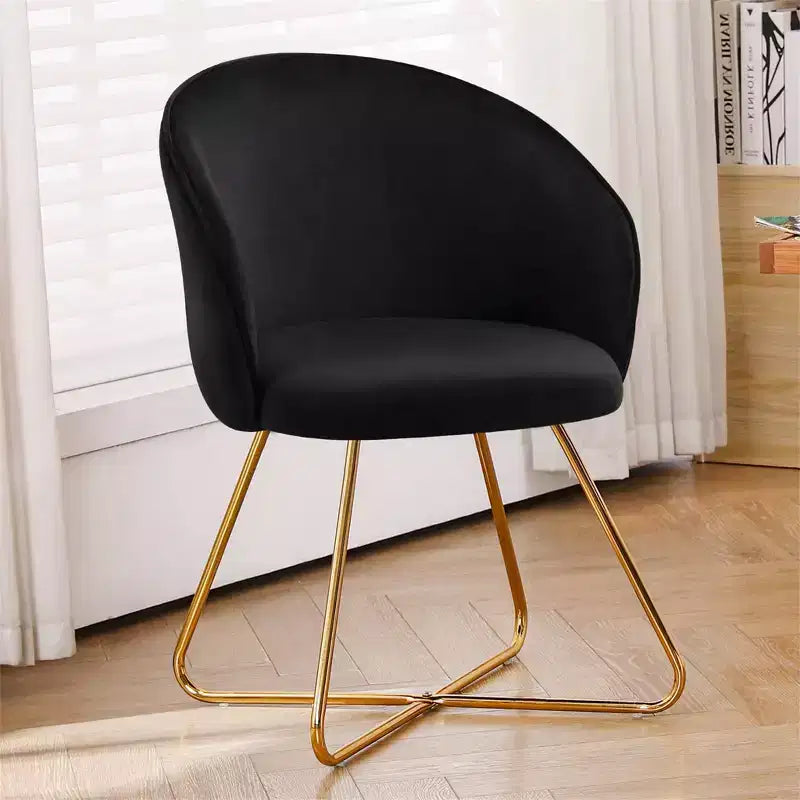 Sedia da toeletta in velluto Furniliving con schienale, sedia moderna di design per toeletta, sgabello imbottito per trucco per camera da letto, soggiorno, spogliatoio