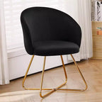 Sedia da toeletta in velluto Furniliving con schienale, sedia moderna di design per toeletta, sgabello imbottito per trucco per camera da letto, soggiorno, spogliatoio