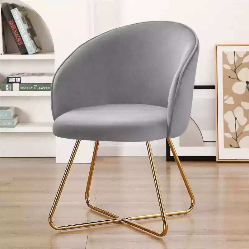 Sedia da toeletta in velluto Furniliving con schienale, sedia moderna di design per toeletta, sgabello imbottito per trucco per camera da letto, soggiorno, spogliatoio
