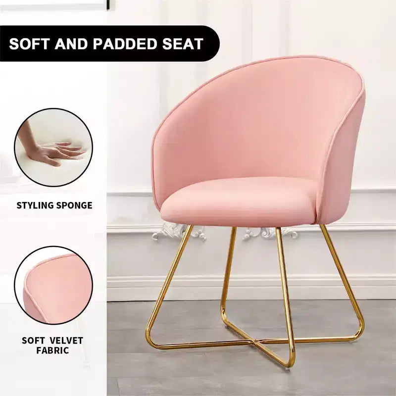 Sedia da toeletta in velluto Furniliving con schienale, sedia moderna di design per toeletta, sgabello imbottito per trucco per camera da letto, soggiorno, spogliatoio