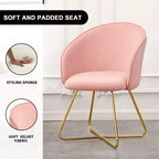 Sedia da toeletta in velluto Furniliving con schienale, sedia moderna di design per toeletta, sgabello imbottito per trucco per camera da letto, soggiorno, spogliatoio