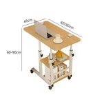 COZONY Tavolino a C con Altezza Regolabile, Scrivania Portatile con Ruote, Cassetto Portaoggetti per Divano, Salotto, Camera da Leto