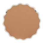Specchio Decorativo Rotondo Ondulato da 30 Pollici con Cornice in Legno Massello Bianco, Per Camera da Letto, Bagno, Soggiorno, Ingresso