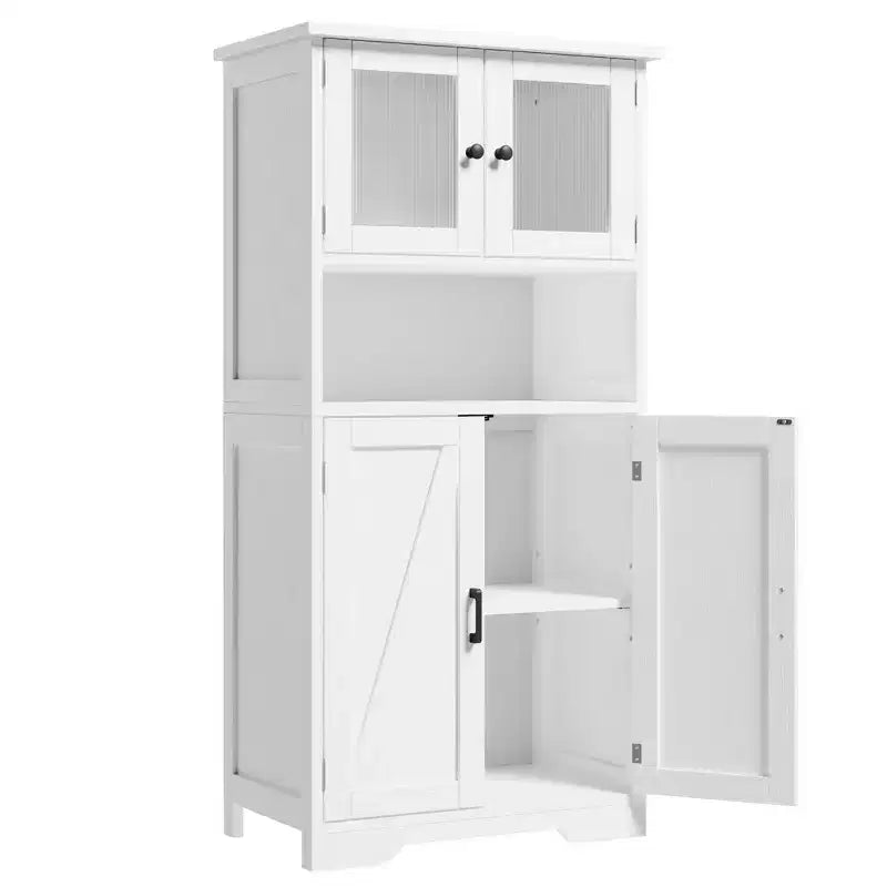 Mobile Contenitore a 4 Ante e 1 Ripiano - Realizzato in MDF e PB | Organizzatore per la Casa Retro