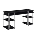 HomeStock 28 in.H Black Color Wood Composite Computer Desks with All Purpose Drawer