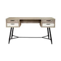 HomeStock 8 in.H White Color Particle Board Computer Desks with Open Storage Shelf