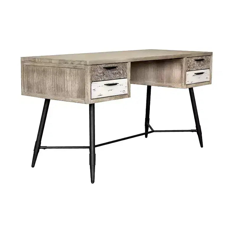 Scrivanie per computer in truciolato color bianco da 20 cm di altezza HomeStock con ripiano aperto