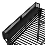 Bellemave Letto a soppalco matrimoniale Queen con scale contenitore, mensole e armadio integrato, struttura con porte USB, design a rumore ridotto, nero