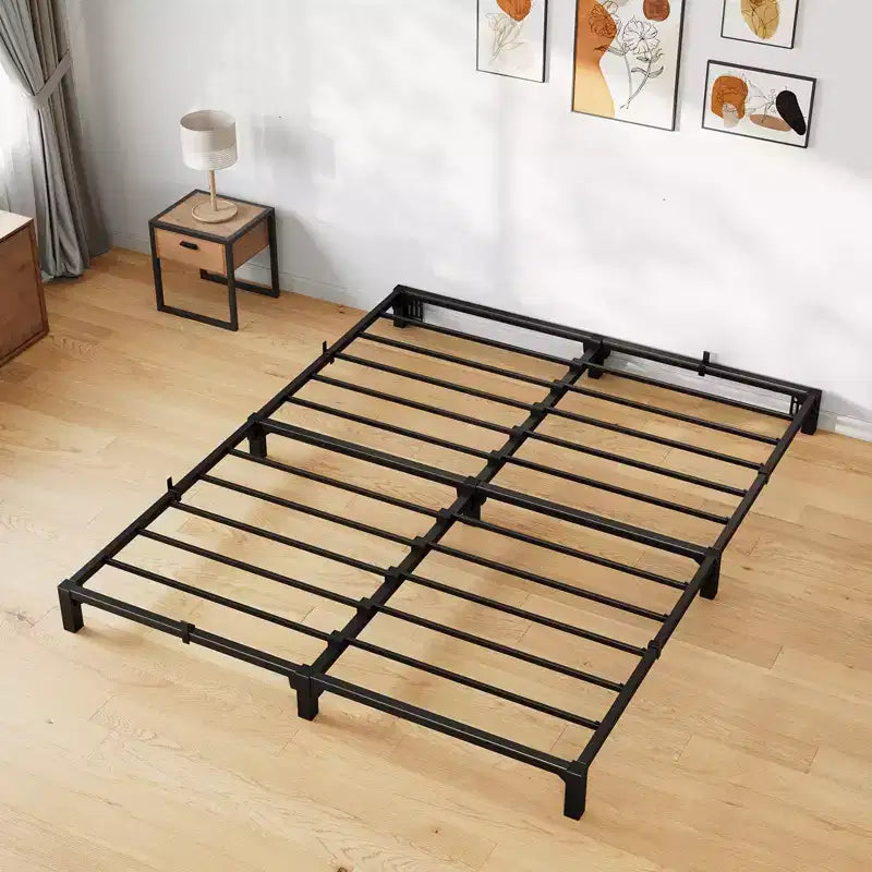 Telaio Letto in Metallo, Piattaforma Assemblabile Senza Attrezzi con Robuste Doghe in Acciaio, Nessuna Rete a Molle Necessaria, per Camera degli Ospiti, Bambini o Camera da Letto Piccola
