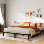 Metal Bed Frame  Tool-Less Assembly Platform Bed with Sturdy Steel Slats, No Box Spring Needed, for Guest Room, Kids, or Small Bedroom