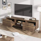 Mobile TV moderno per TV da 65/75/80 pollici, mobile per intrattenimento da 70 con 2 cassetti e ripiani aperti, mobile console multimediale in legno resistente con gambe in metallo