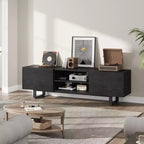 Mobile TV moderno per TV da 65/75/80 pollici, mobile per intrattenimento da 70 con 2 cassetti e ripiani aperti, mobile console multimediale in legno resistente con gambe in metallo