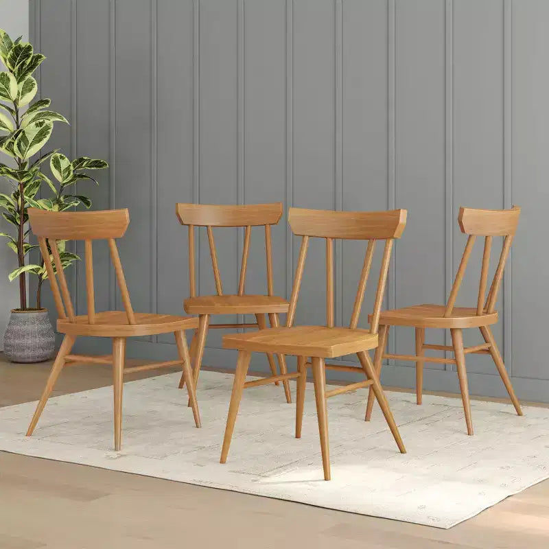 Set di 4 sedie da pranzo Windsor in legno massello Plank+Beam