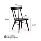 Set di 4 sedie da pranzo Windsor in legno massello Plank+Beam