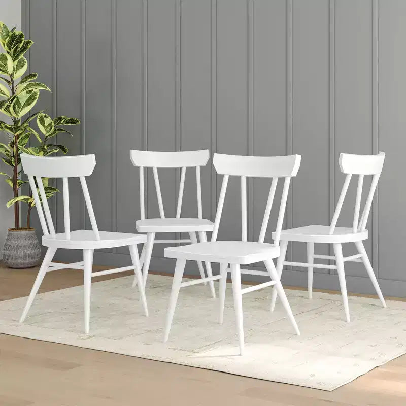 Set di 4 sedie da pranzo Windsor in legno massello Plank+Beam
