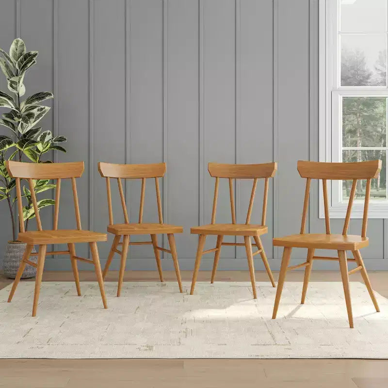 Set di 4 sedie da pranzo Windsor in legno massello Plank+Beam