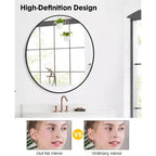 Specchio da bagno, specchio con cornice in metallo, specchio da parete ecologico ad alta definizione, può essere appeso orizzontalmente o verticalmente.