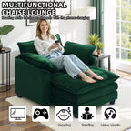 EHMKNP Poltrona Divano Cloud Comoda 101 cm L - Set Sedia Oversize e Pouf in Velluto a Coste, Rivestimento Felpato e Seduta Extra Profonda per Soggiorni di Piccoli Appartamenti