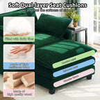 EHMKNP Poltrona Divano Cloud Comoda 101 cm L - Set Sedia Oversize e Pouf in Velluto a Coste, Rivestimento Felpato e Seduta Extra Profonda per Soggiorni di Piccoli Appartamenti